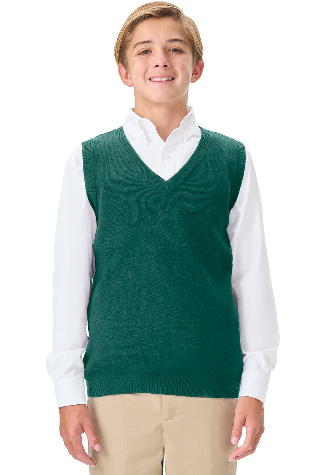 Chaleco suéter unisex con cuello en V para jóvenes y estudiantes de la escuela