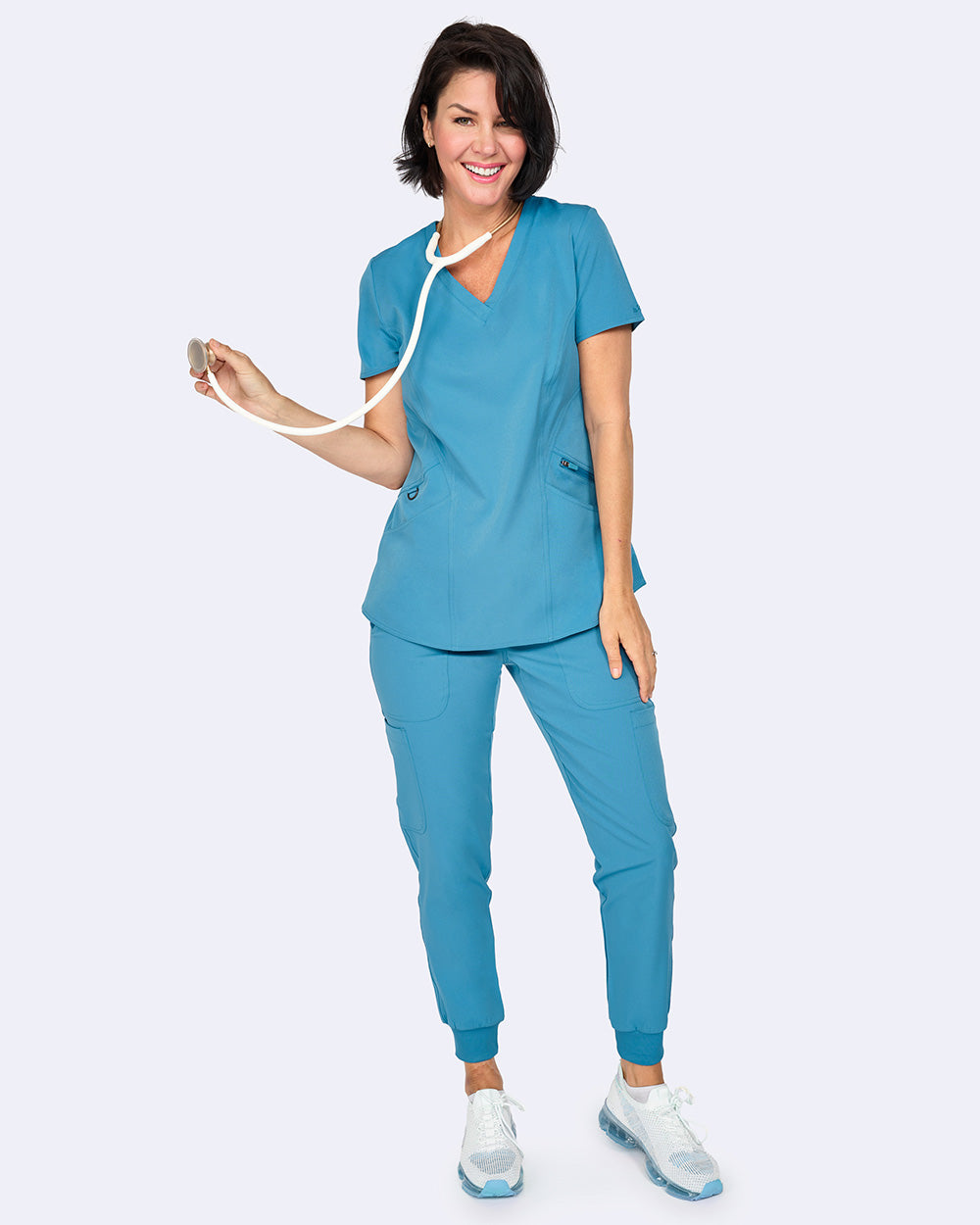 Ava Therese Back Knit Scrub Top