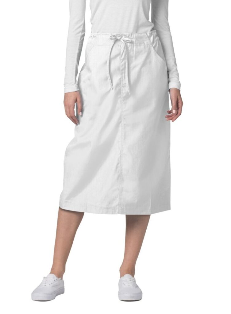 Adar Universal Mid-Calf Length Drawstring Scrub Skirt