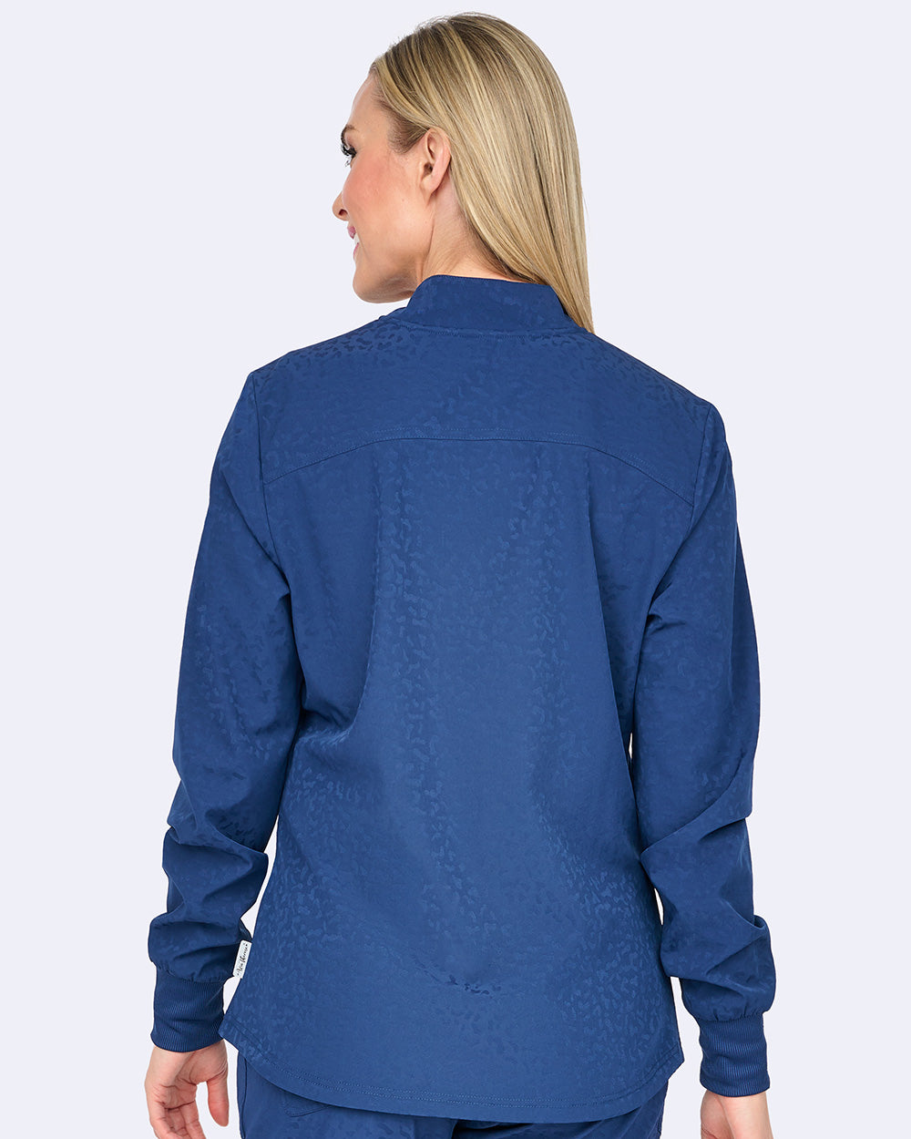 Ava Therese Cheetah Jacquard Warm-Up Scrub Jacket