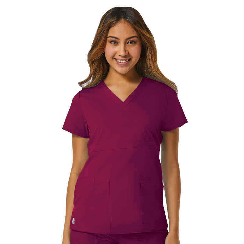 Blusa médica cruzada Maevn EON con cuello alto y blusa médica Empire