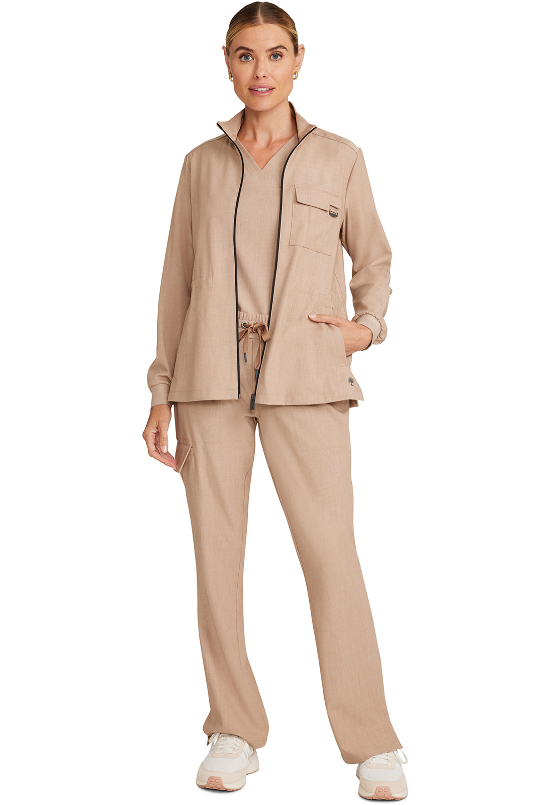 Chaqueta médica utilitaria con cremallera frontal Healing Hands Quest