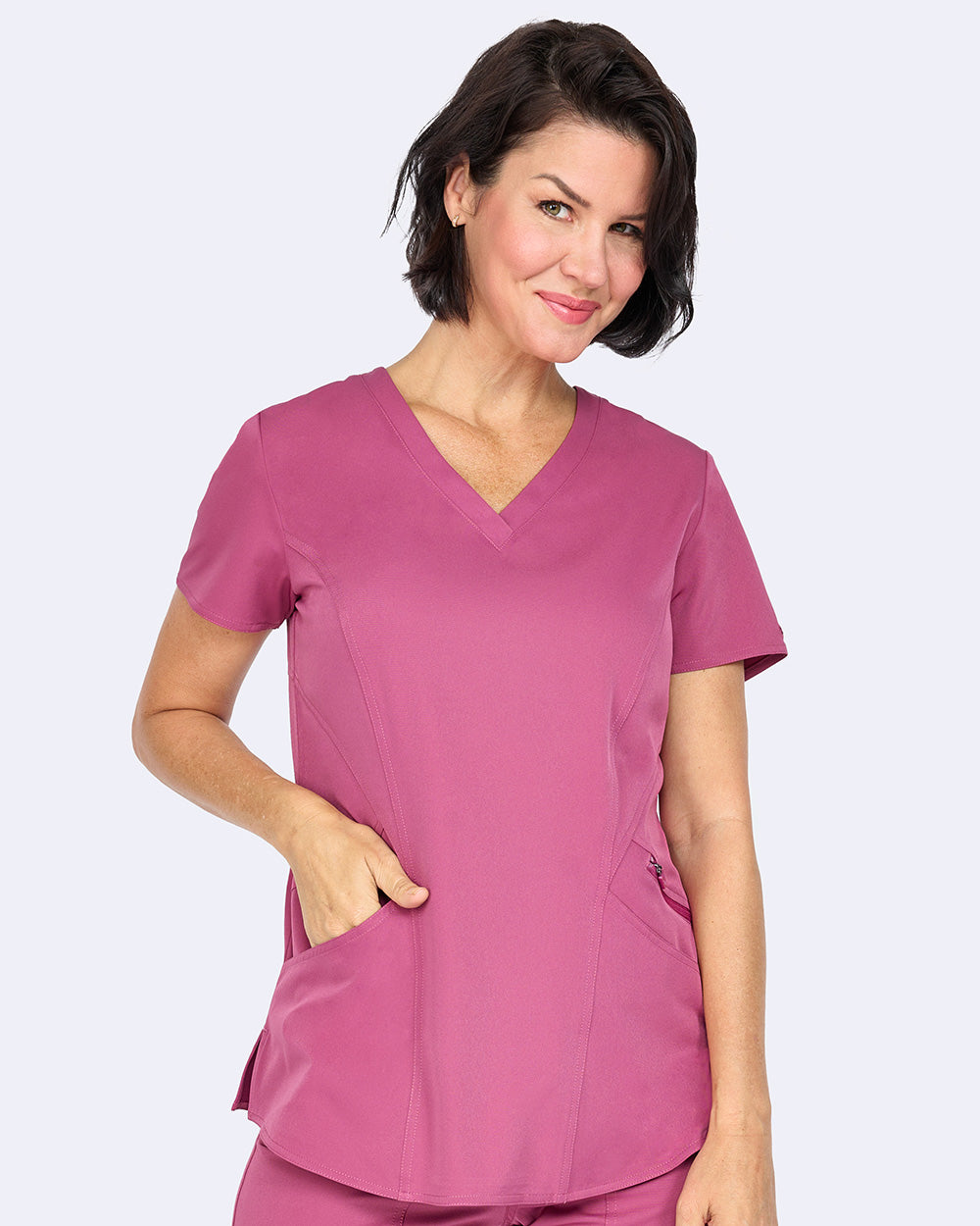Ava Therese Back Knit Scrub Top