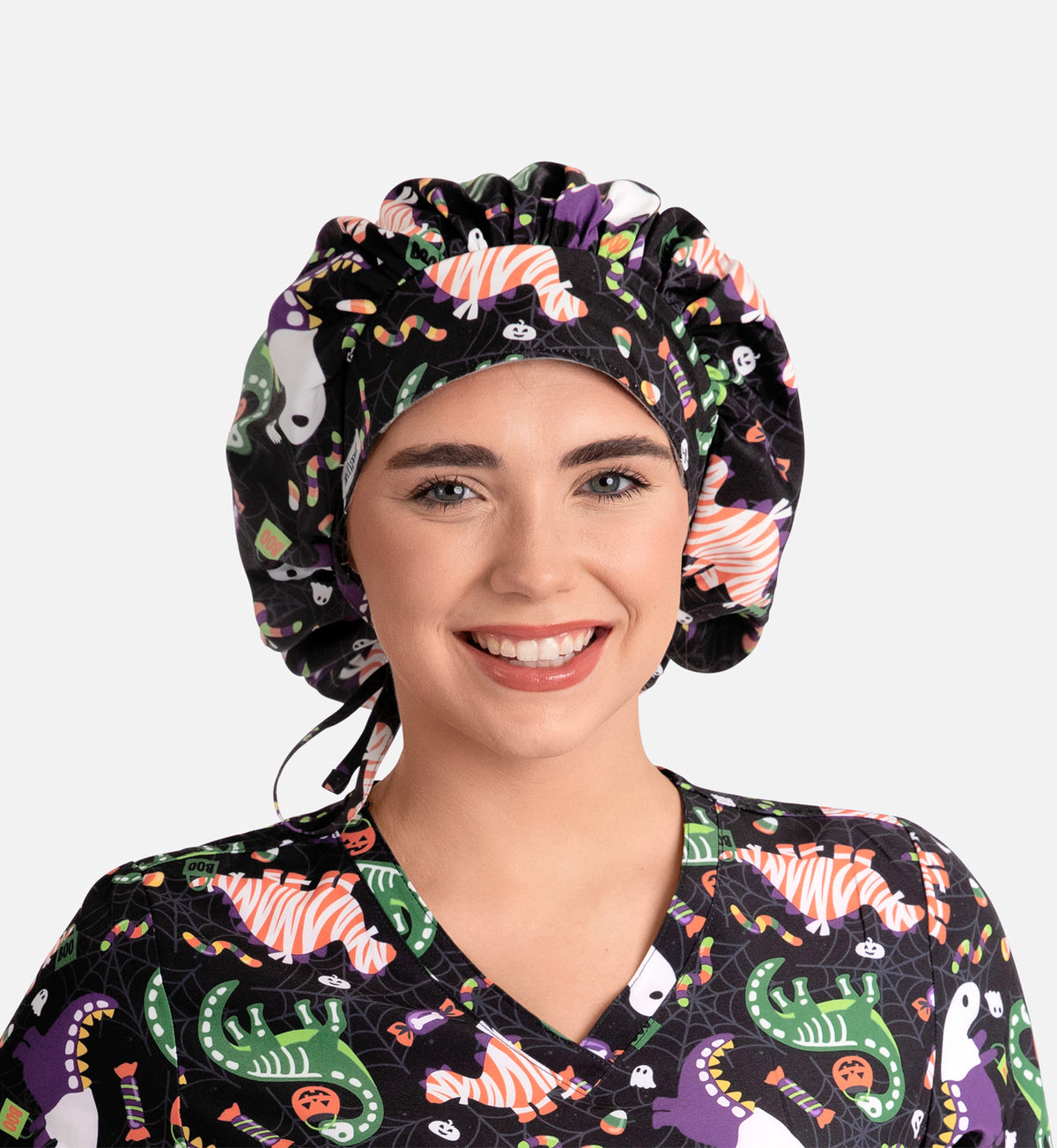 Maevn Unisex Printed Bouffant Scrub Cap