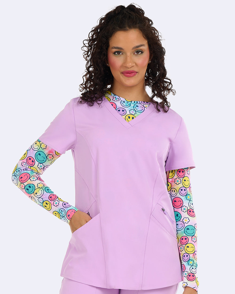Ava Therese Back Knit Scrub Top