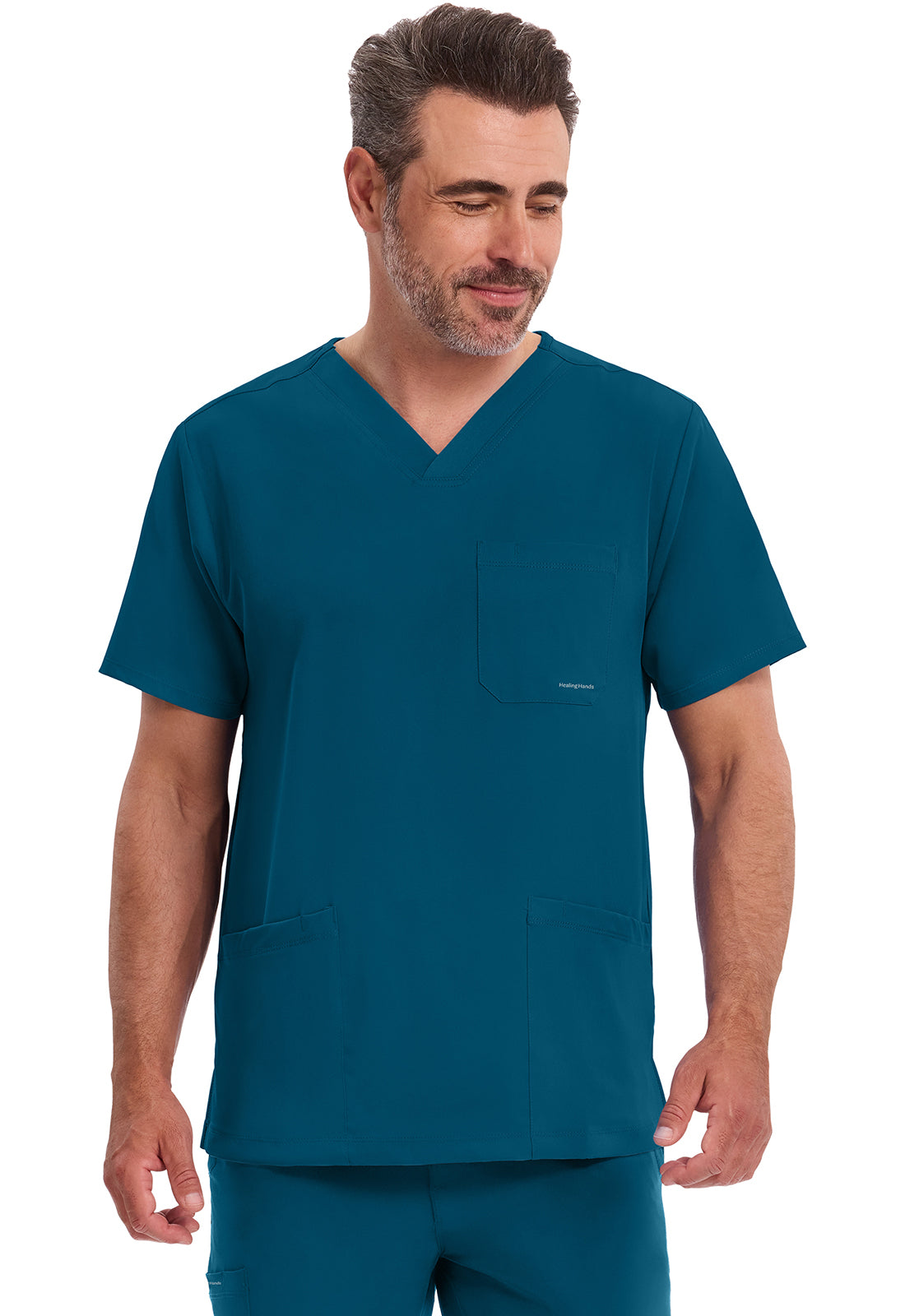 Blusa médica Mathew con cuello en V para hombre de Healing Hands HH Works