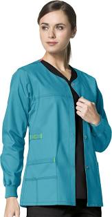 Veste médicale à boutons-pression WonderFlex Constance Wink en solde