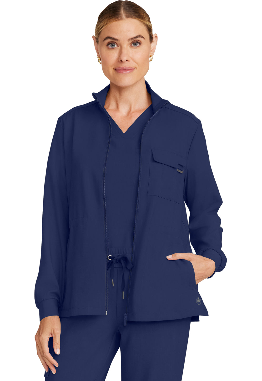 Chaqueta médica utilitaria con cremallera frontal Healing Hands Quest