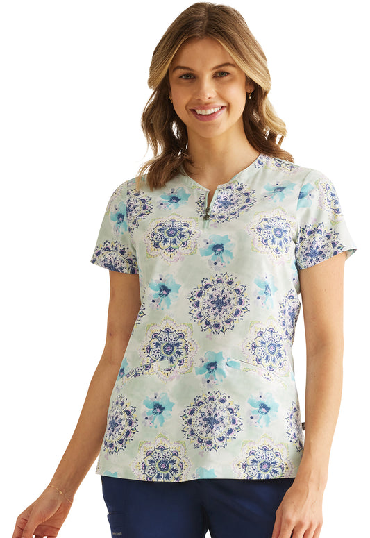 Healing Hands Purple Label Water Color Medallion Ivy Printed Top