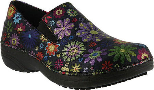 Clearance Spring Step Black Flower Power Manila Shoes