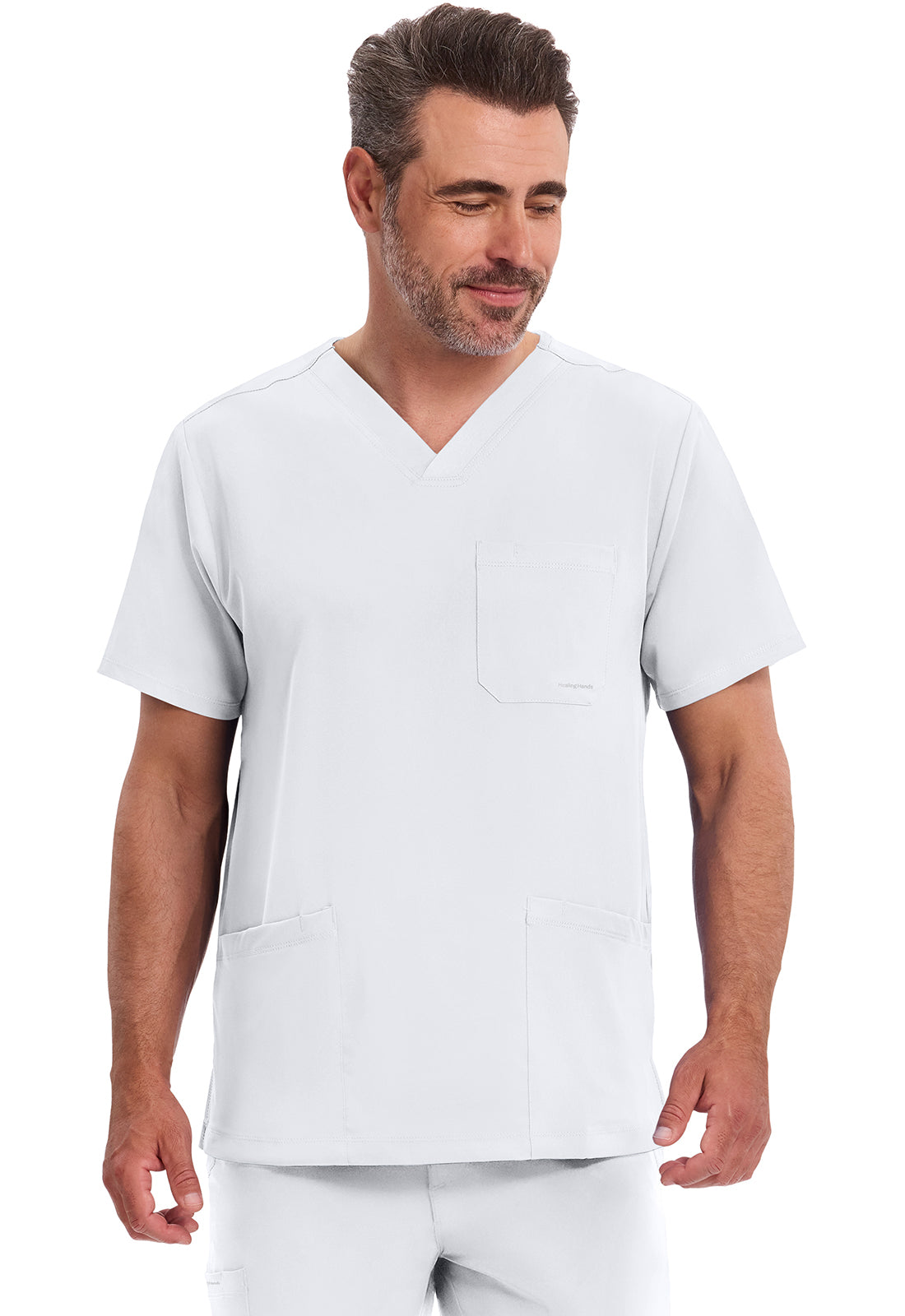 Blusa médica Mathew con cuello en V para hombre de Healing Hands HH Works