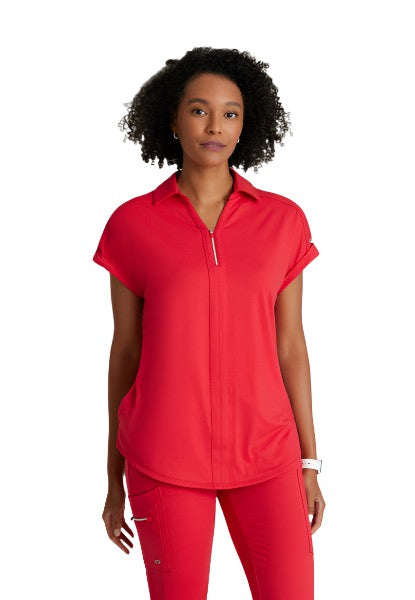 Barco One Performance Knit Engage Pro 2-Pocket Zip Neck Dolman Scrub Top