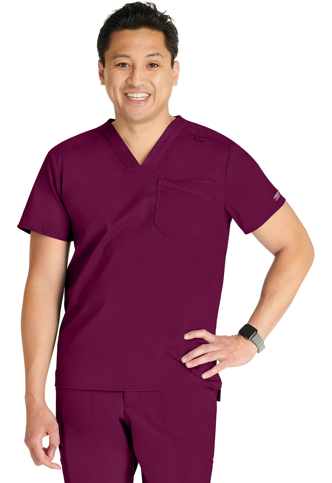 Cherokee Workwear Revolution - Camiseta médica con cuello en V y un bolsillo para hombre