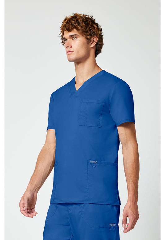 Cherokee Workwear Revolution Mens V-Neck Scrub Top with NYC Health + Hospitals | Nursing Logo