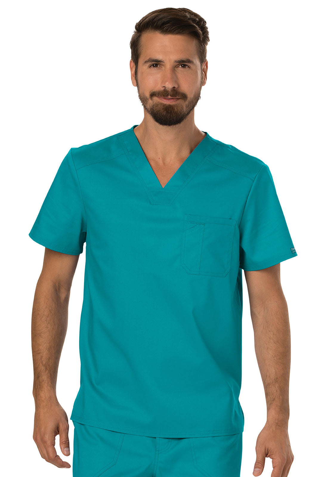 Haut de gommage pour homme Cherokee Workwear Revolution, col en V, à rentrer, 1 poche