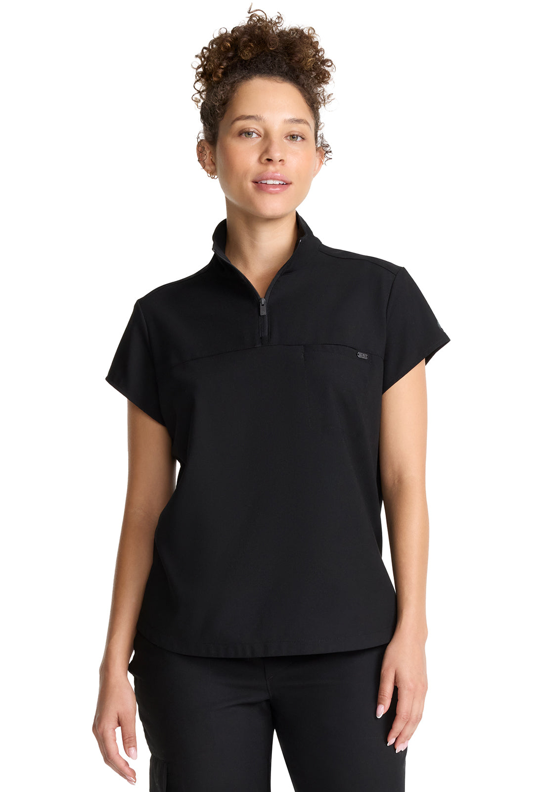 Healing Hands Quest Bella Partial Zip Stand Collar Tuck In Scrub Top