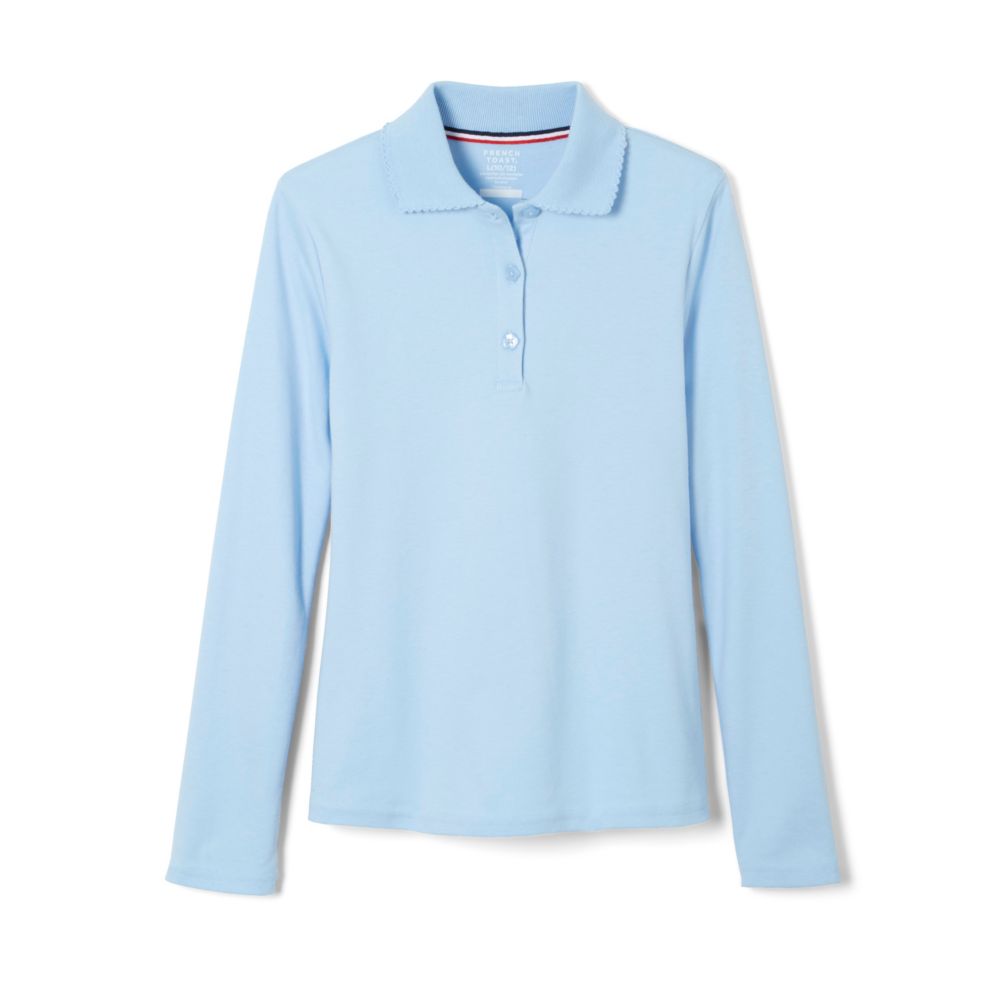 French Toast Girls Long Sleeve Polo with Science and Medicine Logo