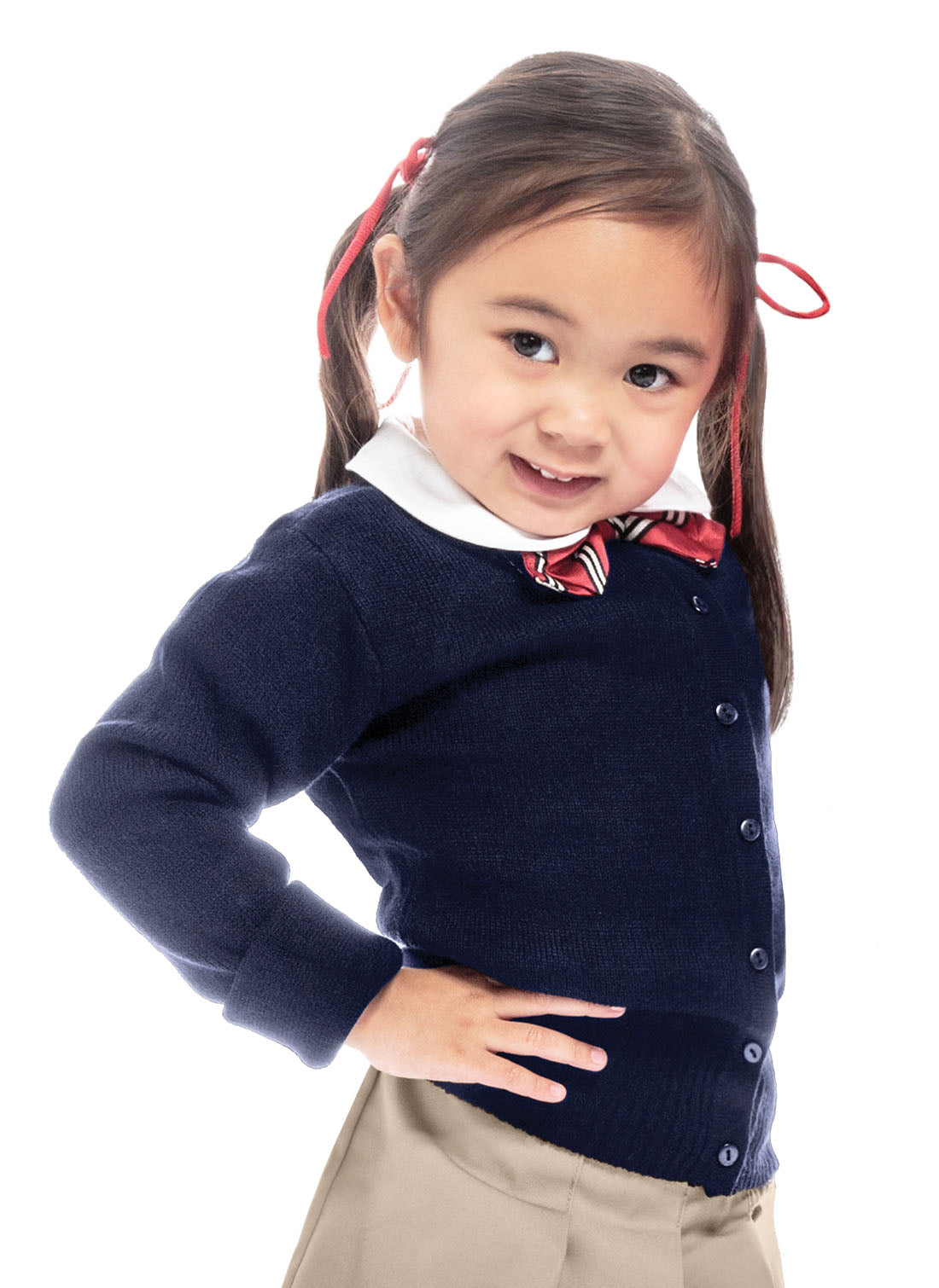 Classroom School Youth Girls Jewel Neck Cardigan Sweater