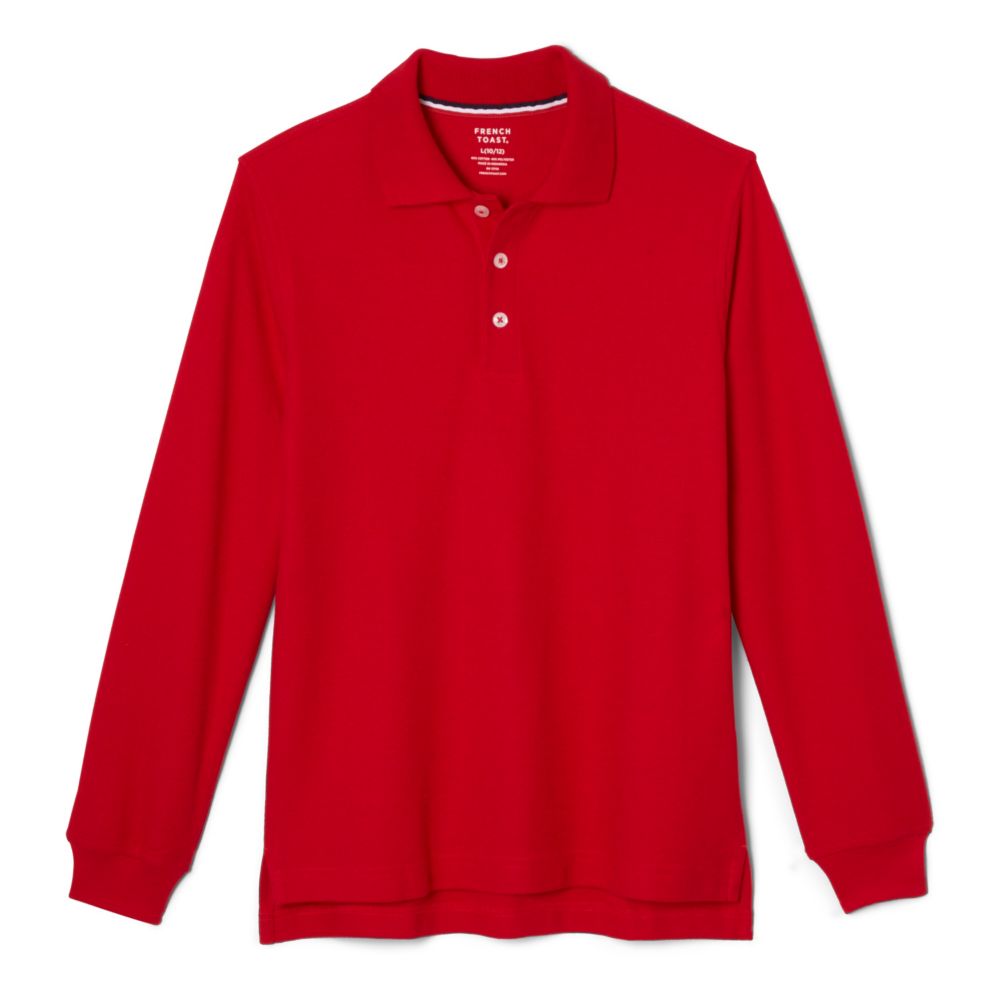 French Toast Boys Long Sleeve Pique Polo