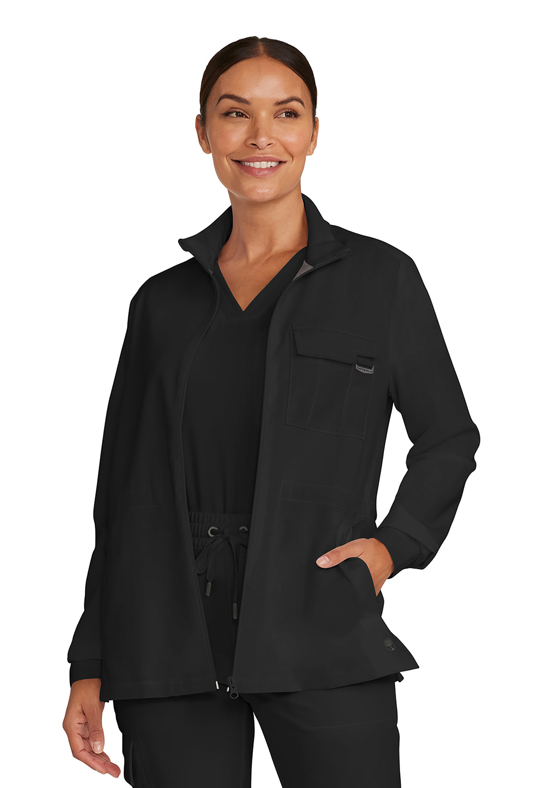 Chaqueta médica utilitaria con cremallera frontal Healing Hands Quest