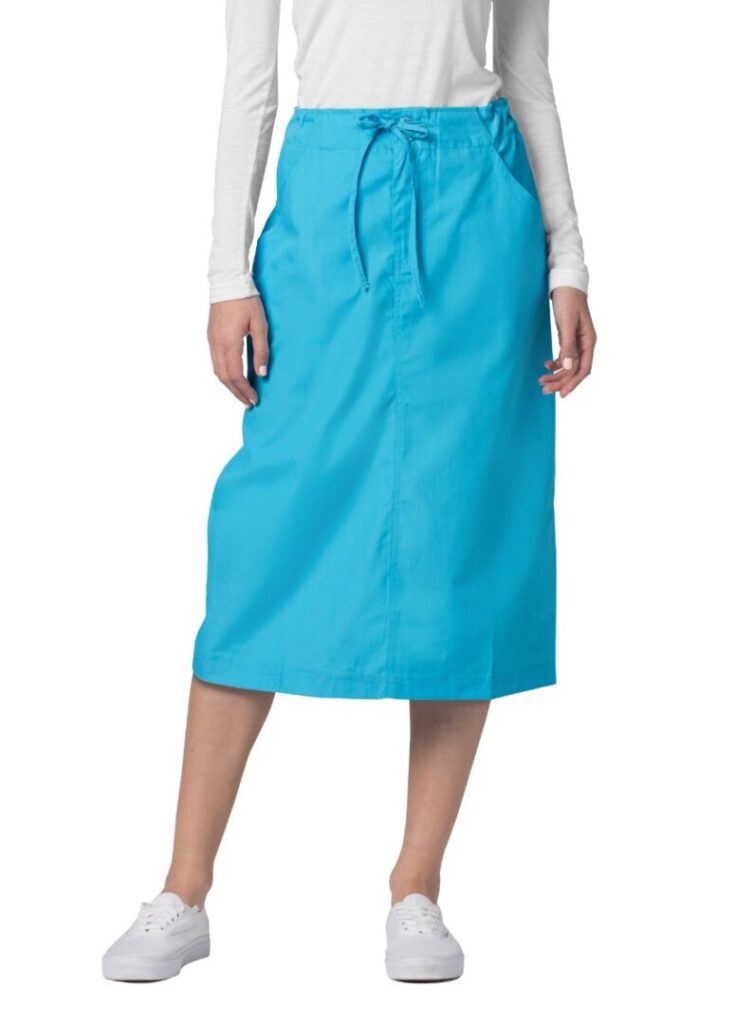 Adar Universal Mid-Calf Length Drawstring Scrub Skirt