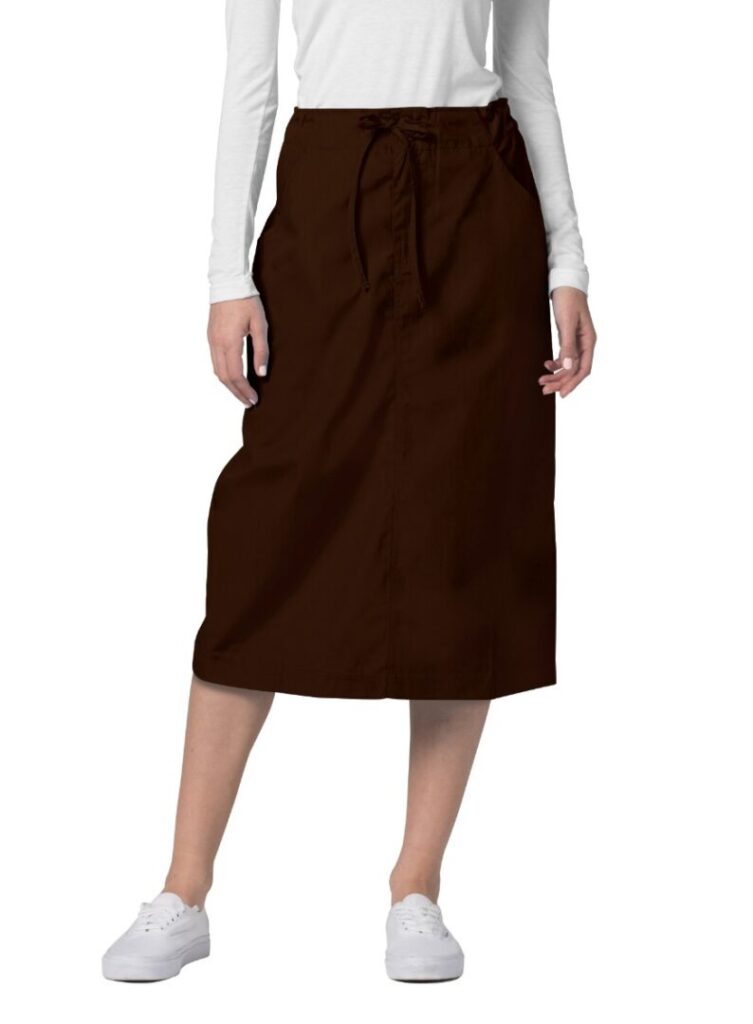 Adar Universal Mid-Calf Length Drawstring Scrub Skirt