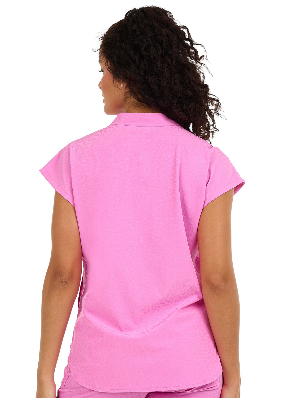 Ava Therese Jacquard Piper Tuck In Oversized Scrub Top