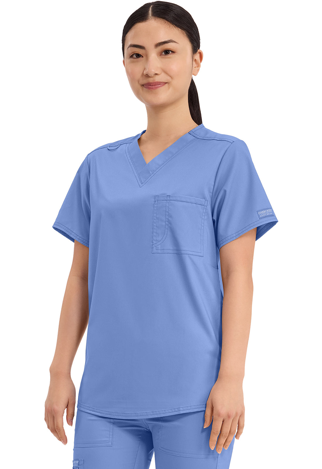 Cherokee Workwear Revolution Unisex 1-Pocket Tuck In V-Neck Scrub Top