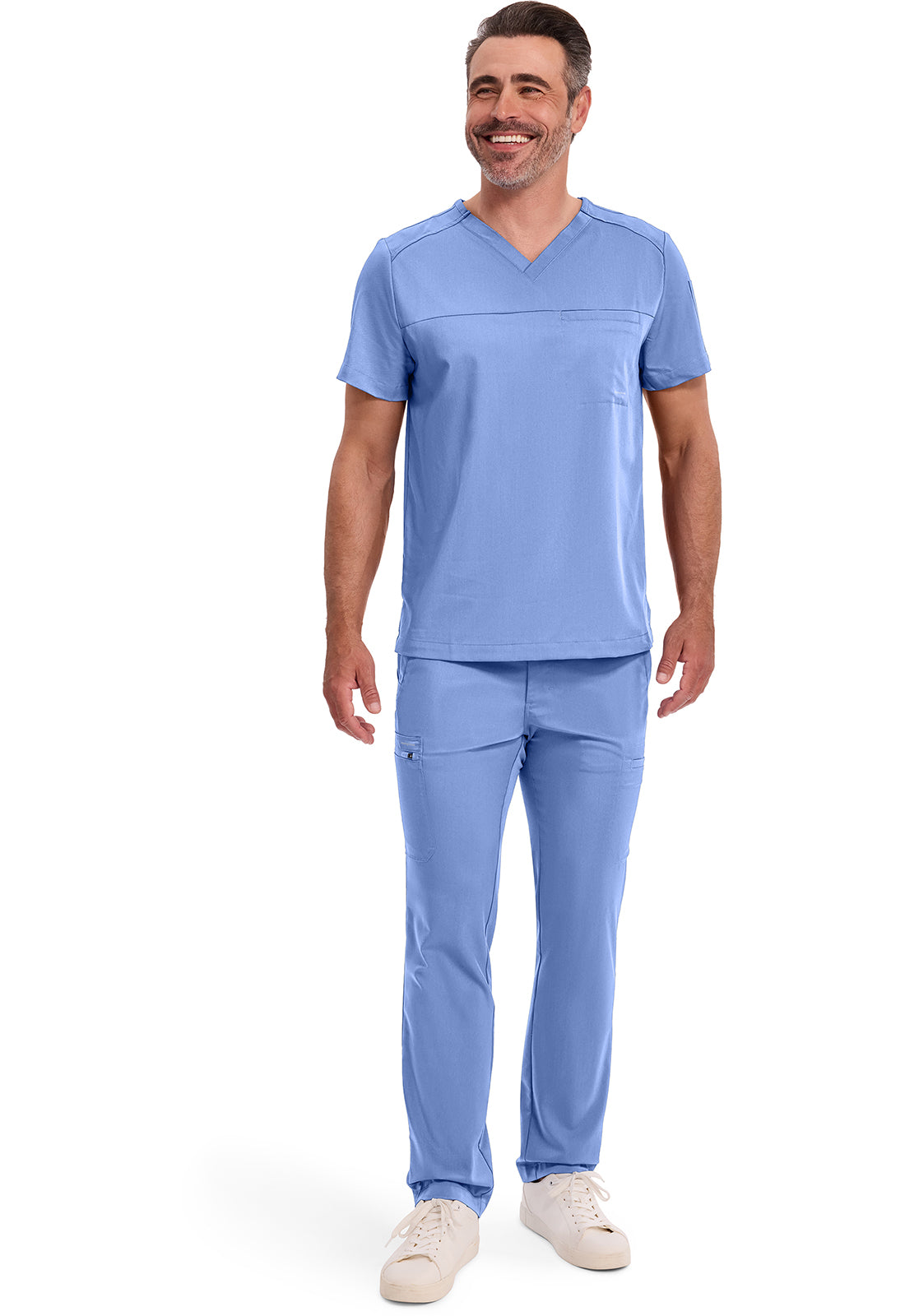 Blusa médica Justin de un bolsillo con solapa para hombre, de Healing Hands Purple Label