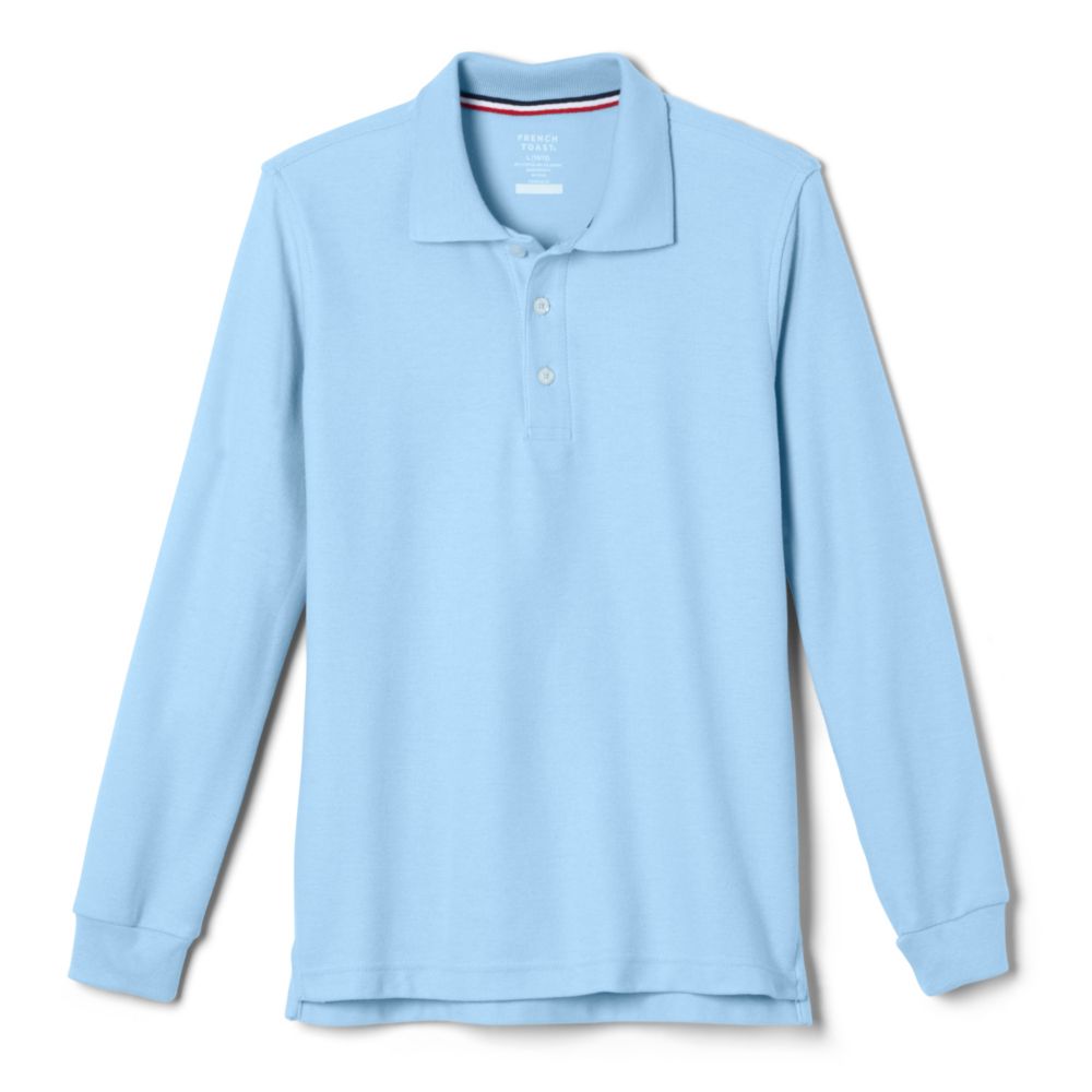 French Toast Mens Long Sleeve Pique Polo with Science and Medicine Logo