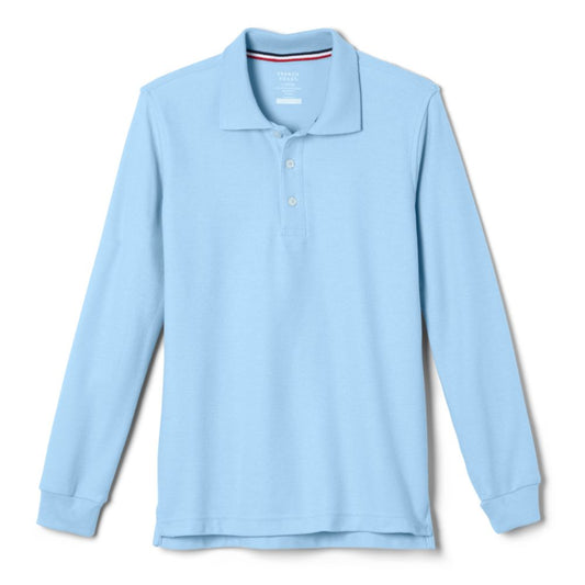 French Toast Mens Long Sleeve Pique Polo with Science and Medicine Logo