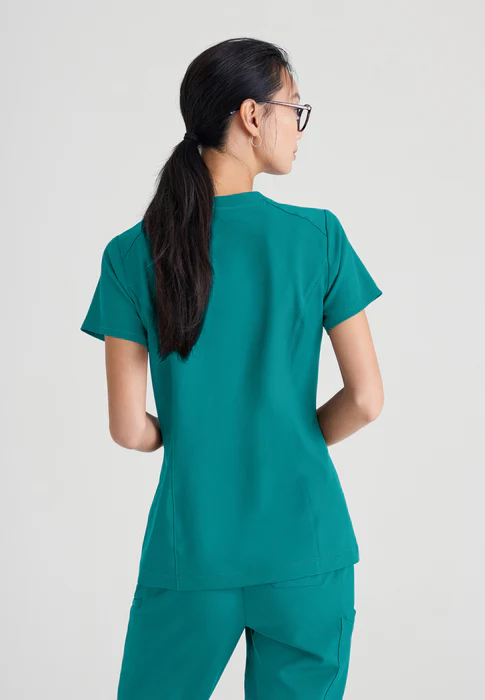 Grey's Anatomy Evolve Stretch Sway 1-Pocket Banded V-Neck Tuck-In Scrub Top