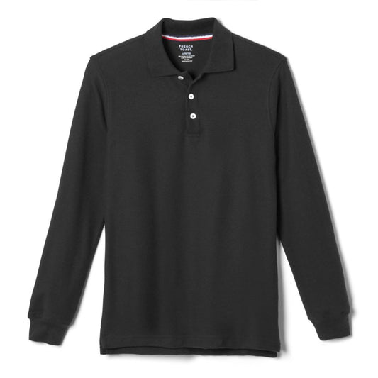 French Toast Boys Husky Long Sleeve Pique Polo with Science and Medicine Logo