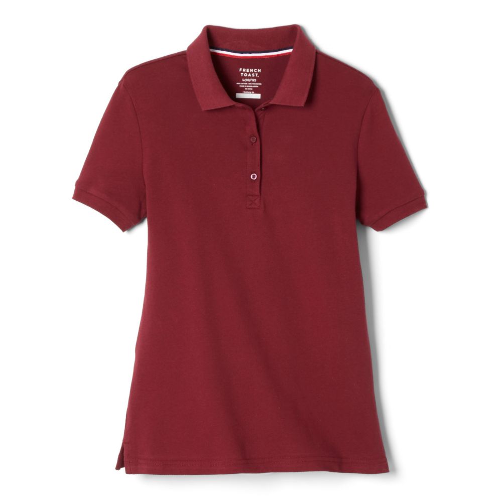 French Toast Womens Short Sleeve Stretch Pique Polo