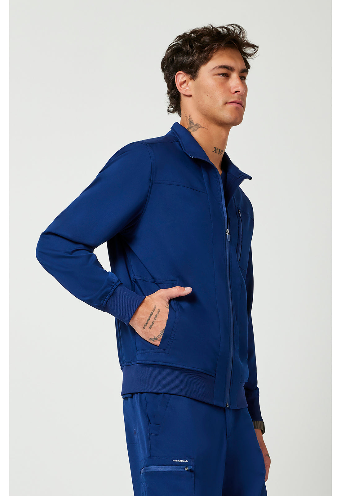 Veste de bloc opératoire Jonathan pour homme, collection Healing Hands Purple Label