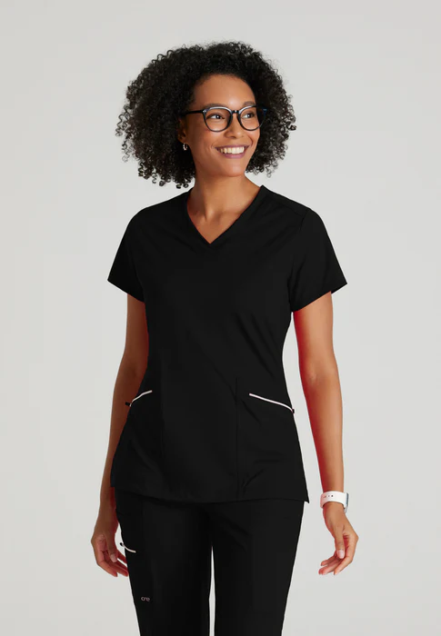 Barco One Performance Knit Victory 2-Pocket V-Neck Scrub Top