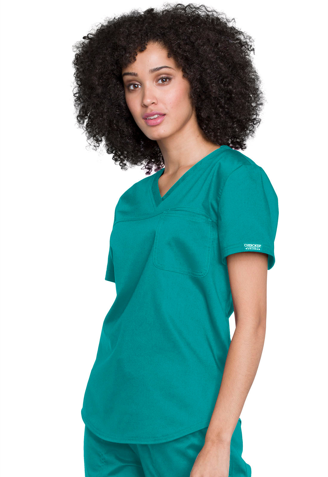 Cherokee Workwear Revolution - Blusa médica con cuello en V y un bolsillo