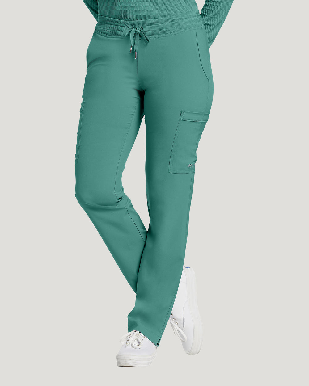 White Cross Fit Comfortable Cargo Scrub Pants