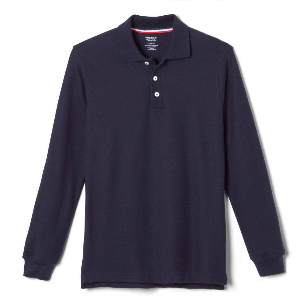 French Toast Boys Long Sleeve Pique Polo