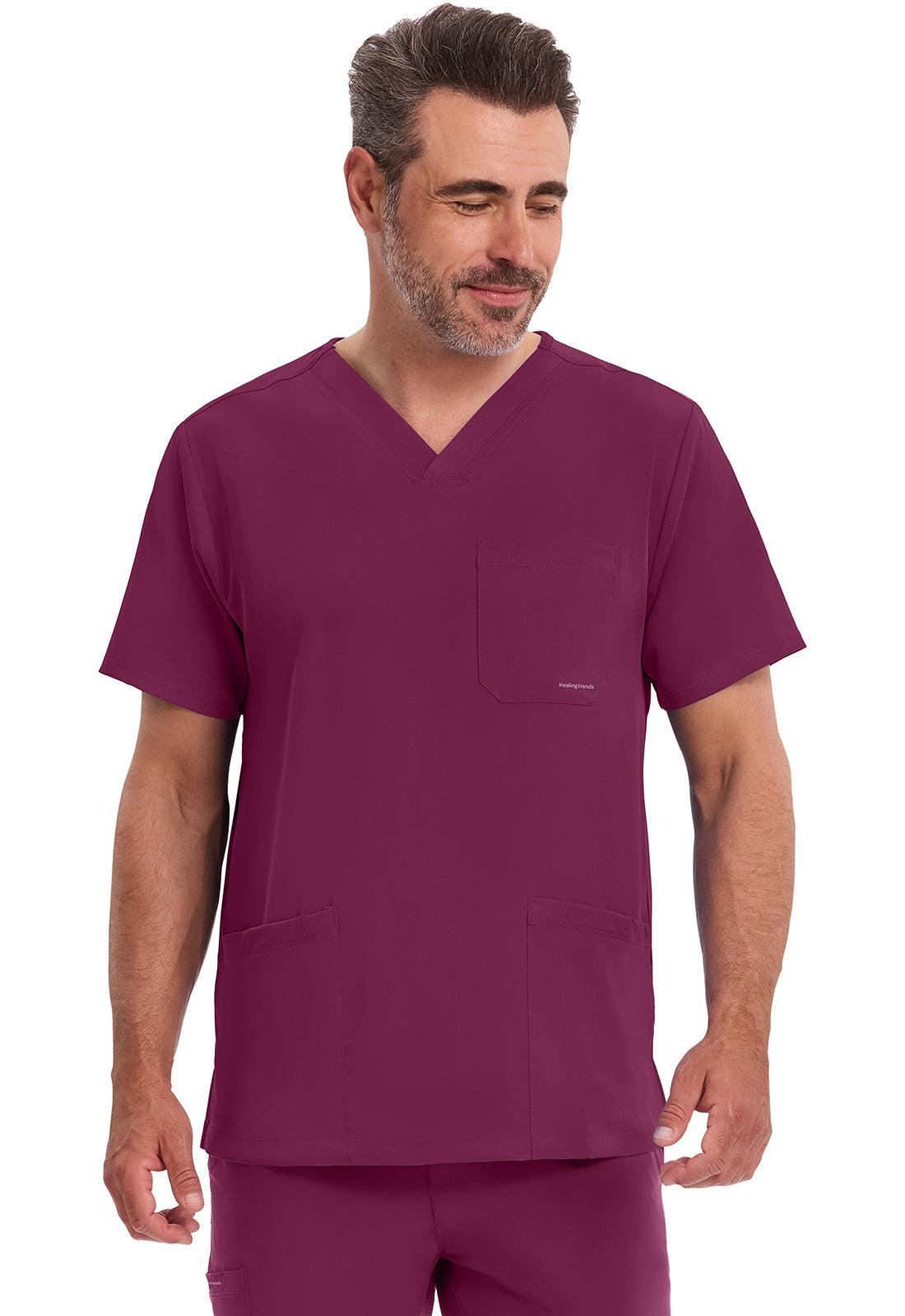Blusa médica Mathew con cuello en V para hombre de Healing Hands HH Works