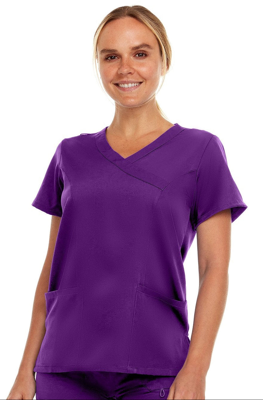 Hey Medical Stretch Mock Wrap Scrub Top