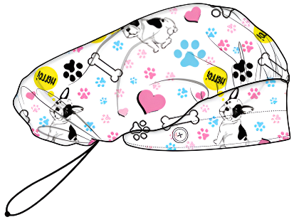 Medichic Helen Hello Paws Printed Bouffant Scrub Cap