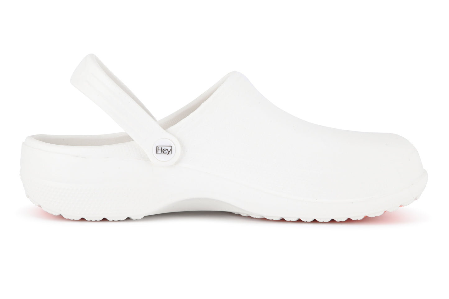 Zuecos antideslizantes Hey Collection White Alex Comfort Grip con punta cerrada