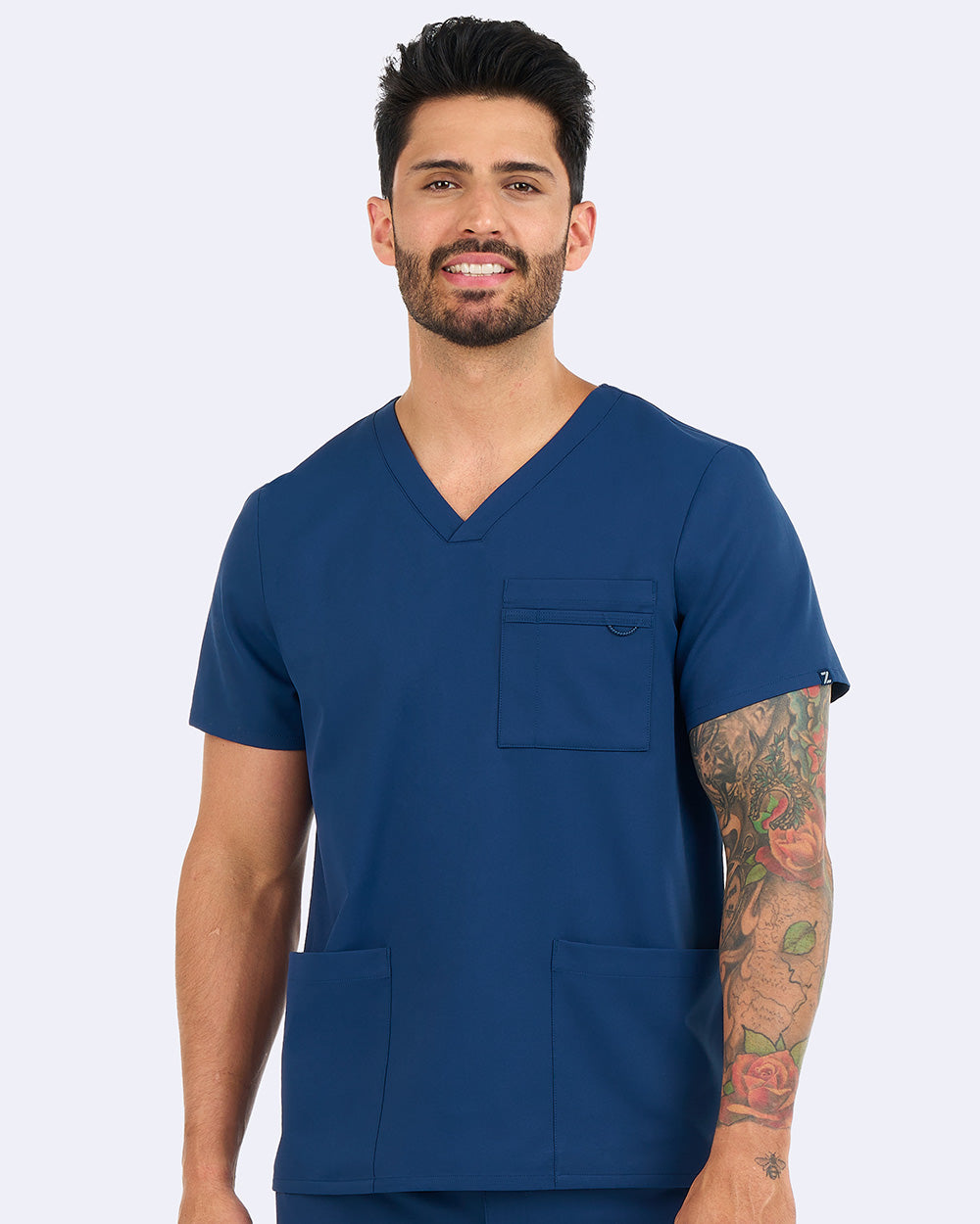 Zavate Studio Mens Power 3-Pocket Scrub Top