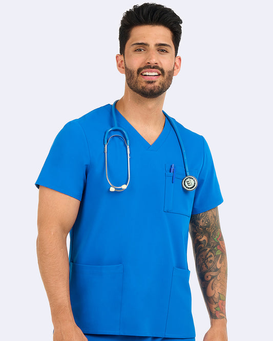 Zavate Studio Mens Power 3-Pocket Scrub Top