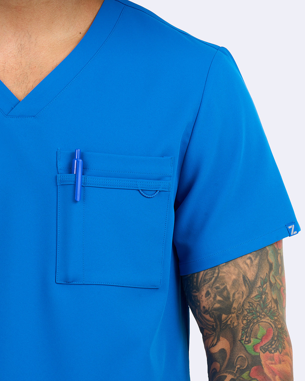 Zavate Studio Mens Power 3-Pocket Scrub Top