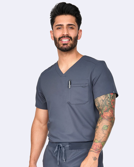 Zavate Studio Mens Trailblazer 1-Pocket Tuck In Scrub Top