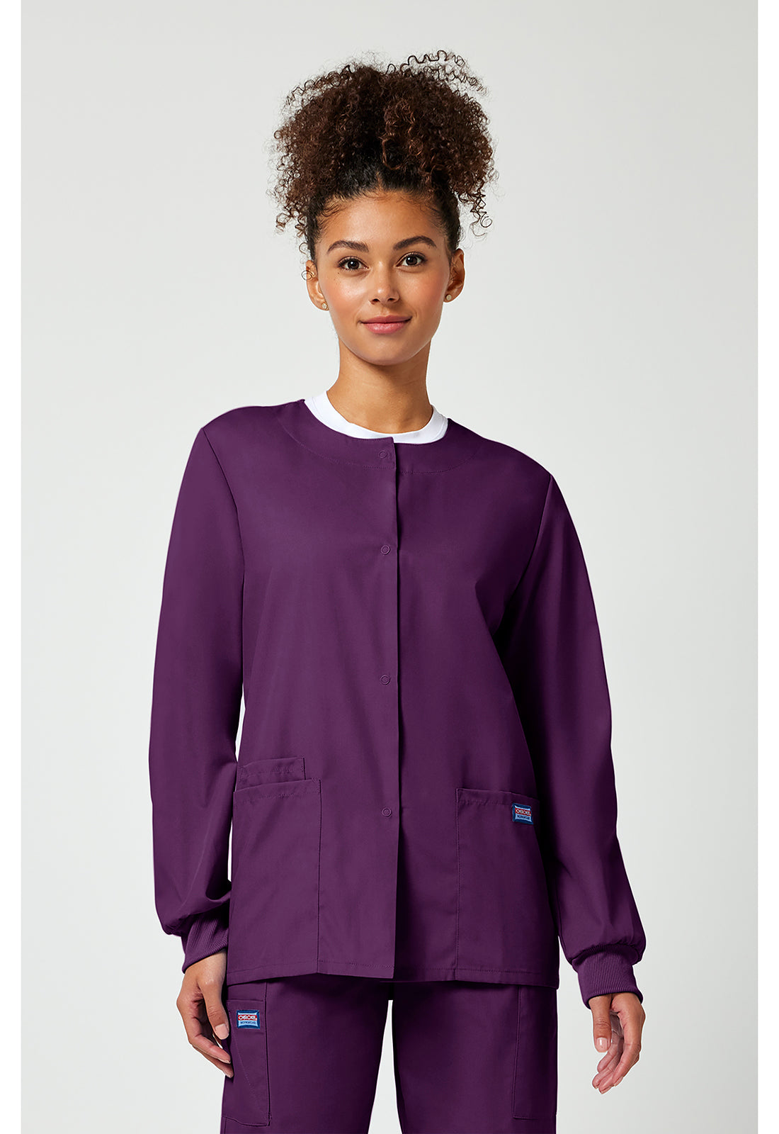 Cherokee Workwear Originals Snap Front Warm-Up Scrub Jacket