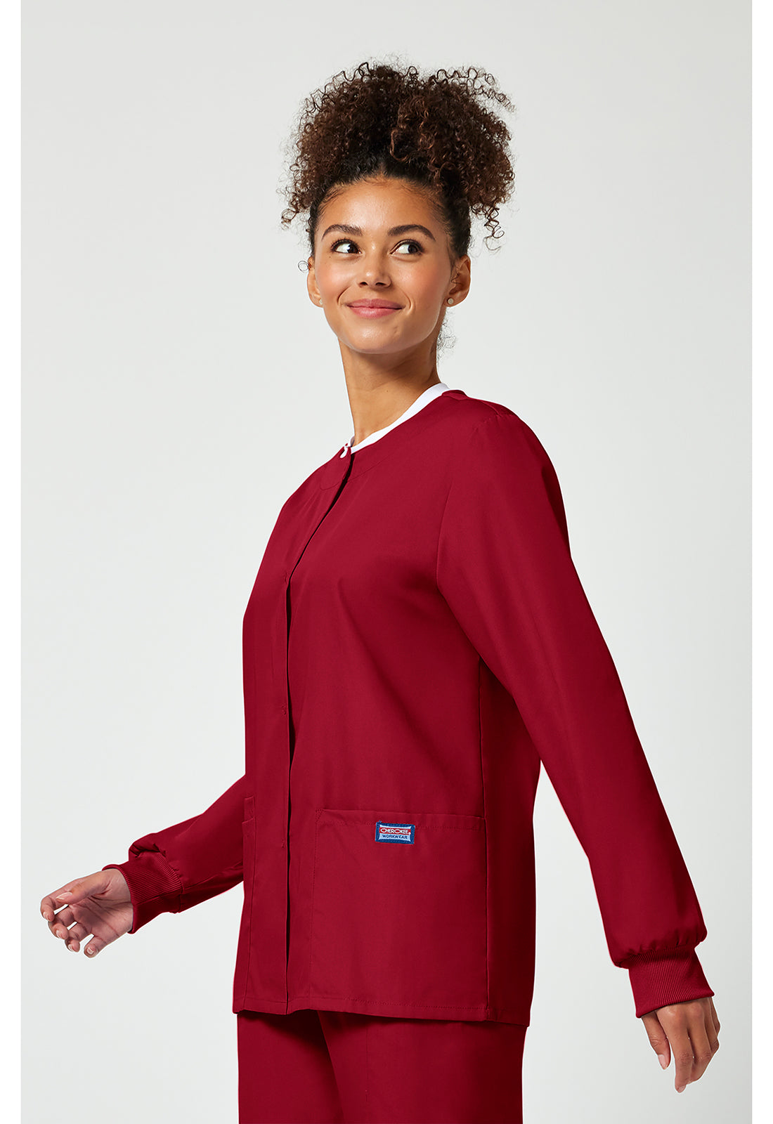 Cherokee Workwear Originals Snap Front Warm-Up Scrub Jacket