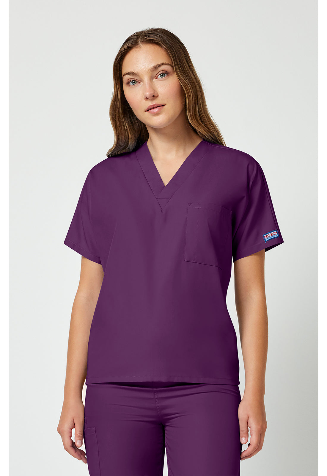 Cherokee Workwear Originals Unisex V-Neck 1-Pocket Tuck In Tunic Scrub Top
